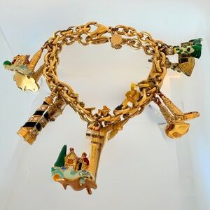 Thomas‎ Kinkade Ashton Drake Beacon of Hope Lighthouse Gold-Tone Charm Bracelet